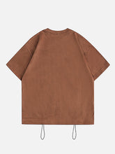 Solid Slant Pocket Suede Tee